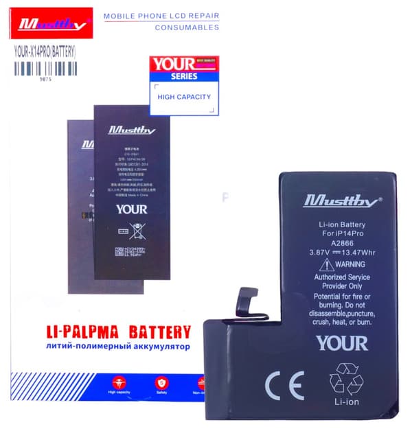 Musttby Batteri til Apple iPhone 14 Pro 3480mAh Øget Kapacitet