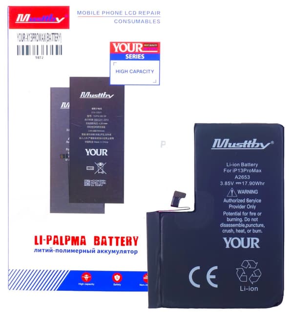 Musttby Batteri til Apple iPhone 13 Pro Max 4650mAh Øget Kapacitet