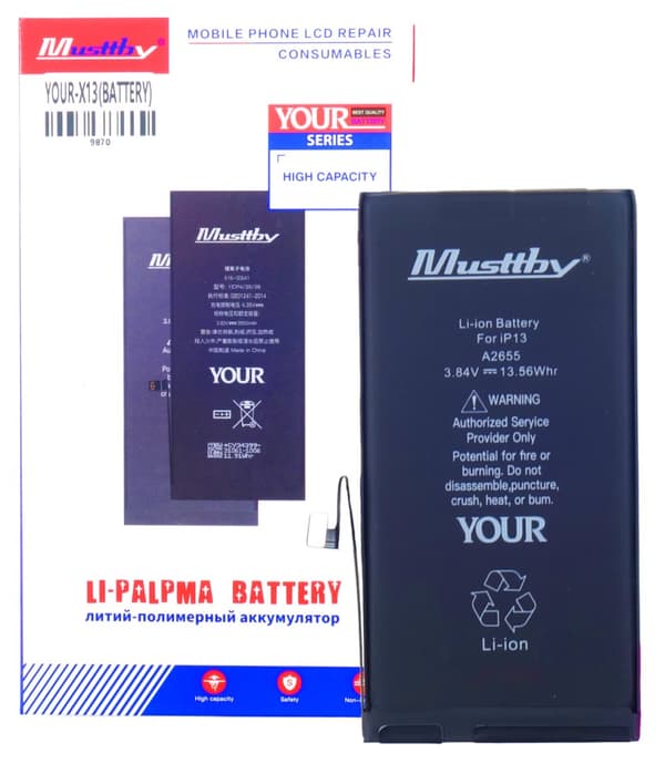 Musttby Batteri til Apple iPhone 13 3530 mAh Øget Kapacitet