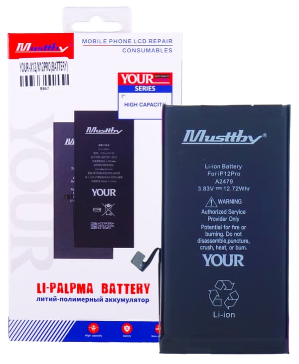Musttby Akku Apple iPhone 12 / 12 Prolle 3320 mAh Suurennettu Kapasiteetti