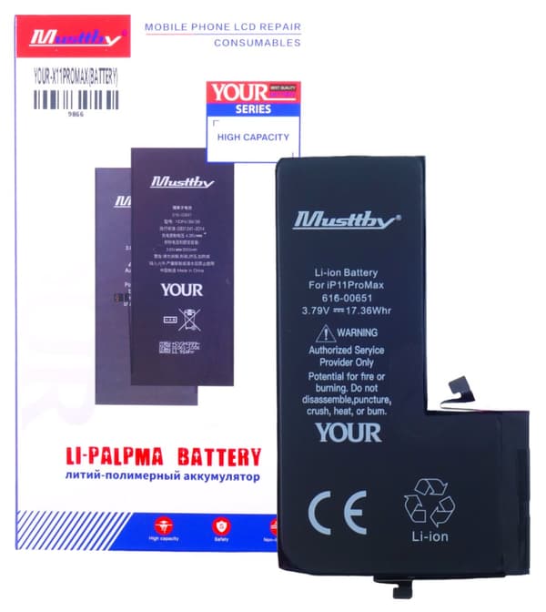 Musttby Batteri til Apple iPhone 11 Pro Max 4580mAh Øget Kapacitet