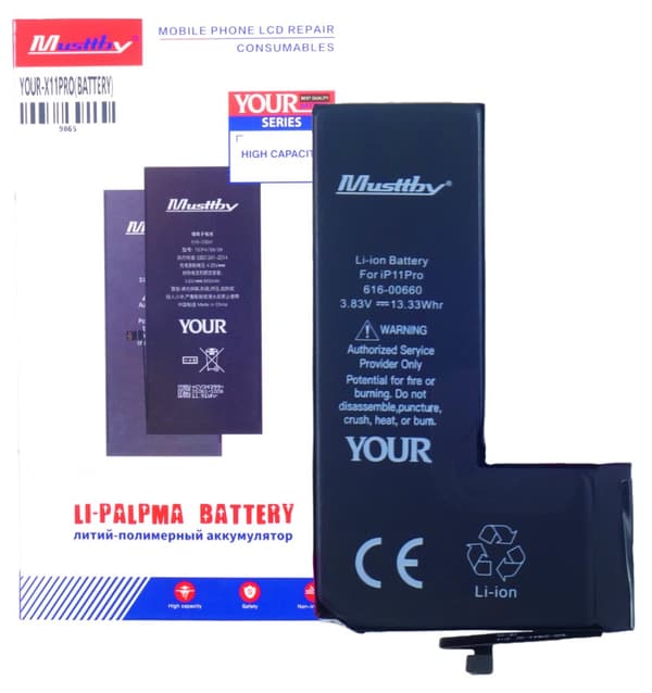 Musttby Batteri til Apple iPhone 11 Pro 3480 mAh Øget Kapacitet