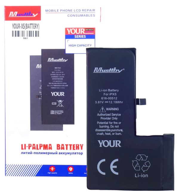 Musttby Batteri til Apple iPhone XS 3200 mAh Øget Kapacitet