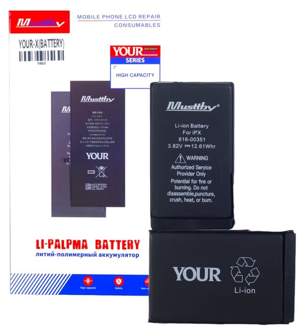Musttby Batteri för Apple iPhone X 3300 mAh Ökad Kapacitet
