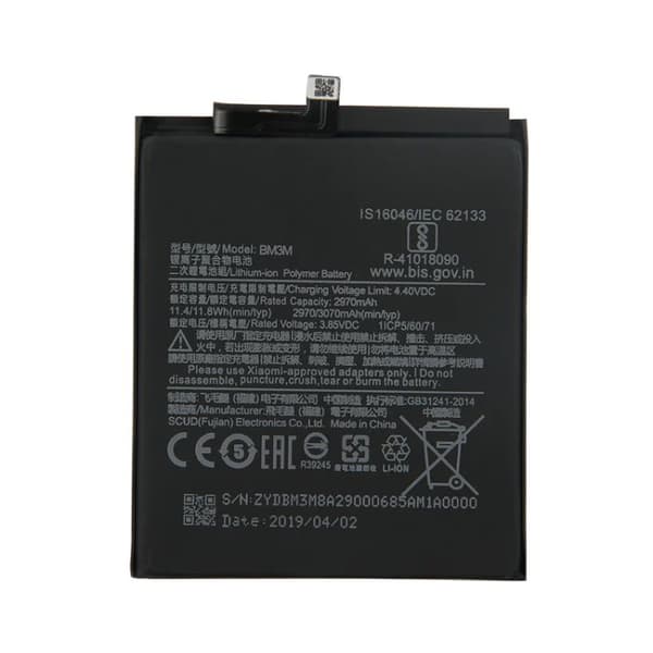 Batteri til Xiaomi Mi 9 SE BM3M - 3070mAh 3.85V Li-ion + Monteringstape