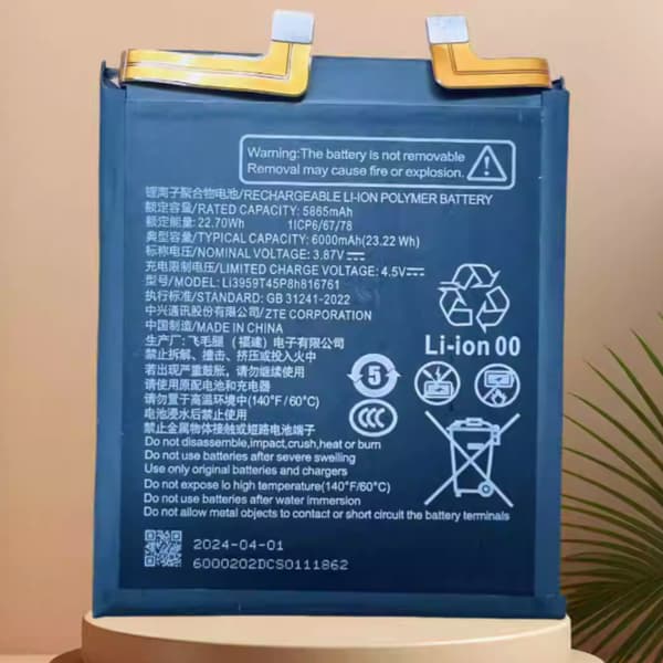 ZTE Nubia Z60 Ultra Batteri, Kompatibel Erstatning, Over 5000mAh Kapacitet, CE Certificeret