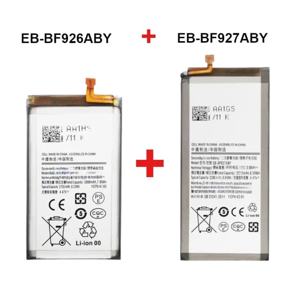 Erstatningsbatteri, kompatibelt med Fold 3 5G, 2201mAh - 2800mAh kapacitet, CE- og ROHS-certificeret,926 og 927
