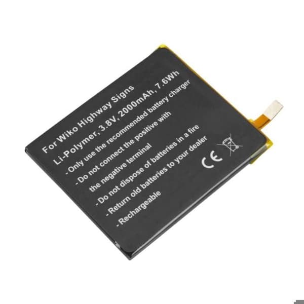 Integrerat batteri för Wiko Highway 3,8V 2000mAh Li-Polymer Svart