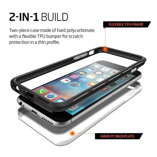 Spigen Thin Fit Hybrid Skal till Apple iPhone 6/6S  - Vit