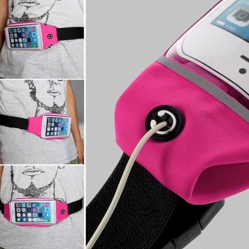 Sportig universal midjeväska med fönster- Rosa