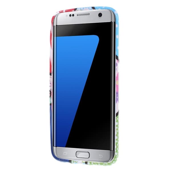 Flexicase Skal till Samsung Galaxy S7 Edge - Blue Dot Flower