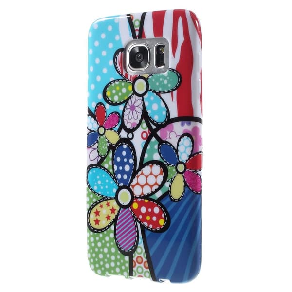 Flexicase Skal till Samsung Galaxy S7 Edge - Blue Dot Flower