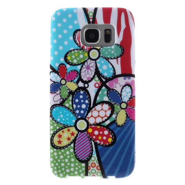 Flexicase Skal till Samsung Galaxy S7 Edge - Blue Dot Flower