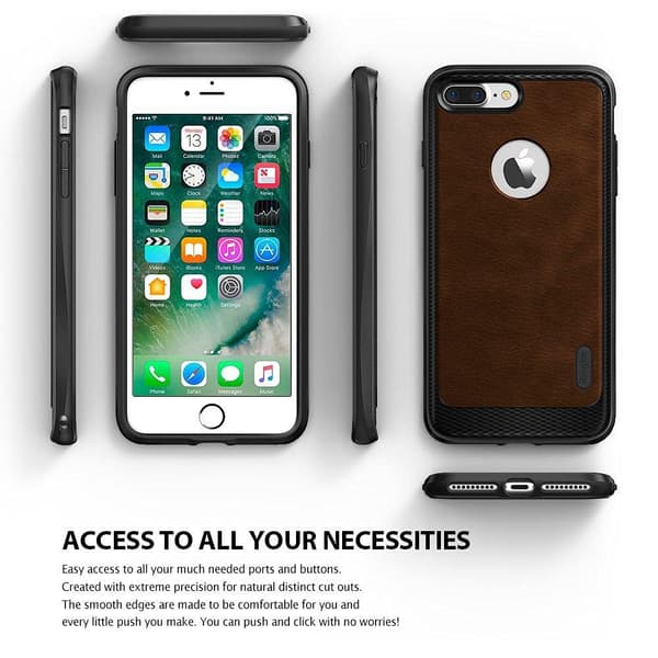 Ringke Leather Style Skal till Apple iPhone 7 Plus - Brun