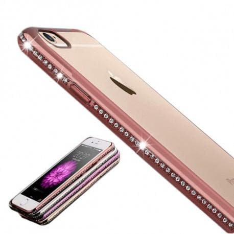iPhone 8 Plus Stöttåligt Mjukt Skal med Strass