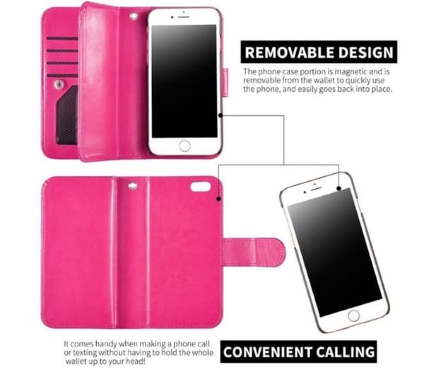 iPhone 6/6S - Stilrent Plånboksfodral i Läder från ROYBEN (ROSA)