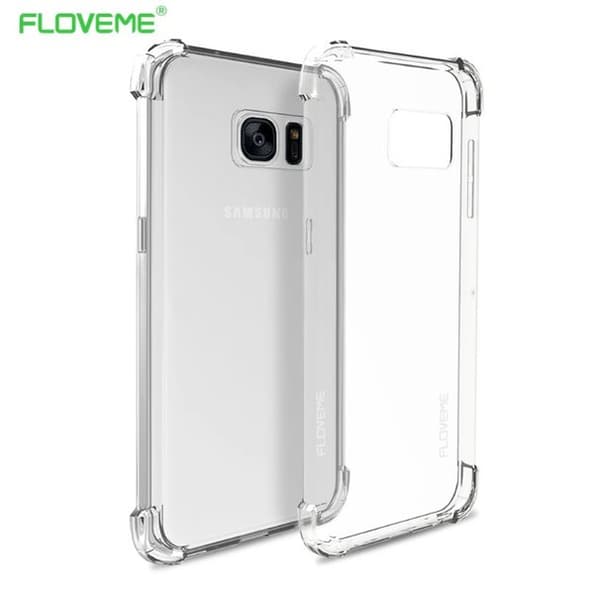 Praktiskt silikonskal med extra tjocka hörn för GALAXY S7 EDGE Lila