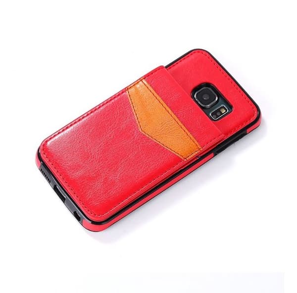 Samsung S7 Edge - LEMANS Läderskal med Plånbok/Kortfack
