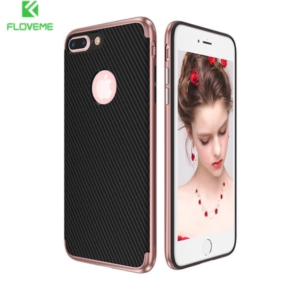Stilrent skal till Galaxy S8 plus från FLOVEME's (CARBON-serie) Roséguld