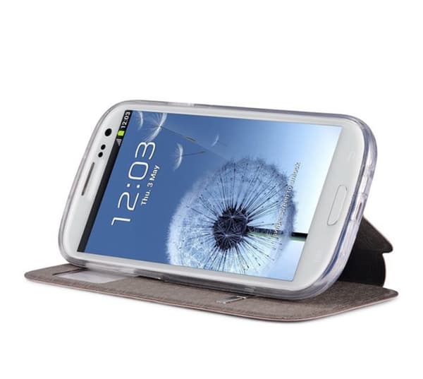 Smartfodral med fönster och svarsfunktion till Galaxy S3