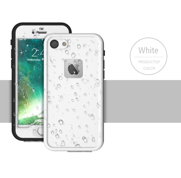 Smart Praktiskt iPhone 7 PLUS VATTENTÄTT och STÖTTÅLIGT fodral Svart/Vit