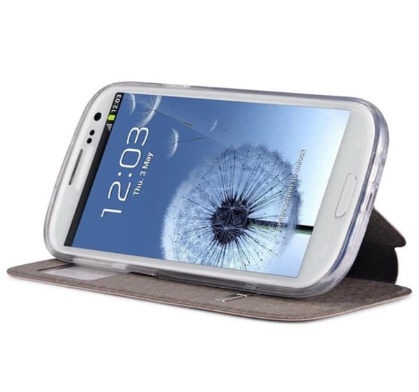 Smartfodral med fönster och svarsfunktion till Galaxy S4