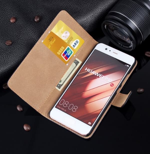 Huawei P10 Plus - Stilrent Plånboksfodral från TOMKAS (Läder)