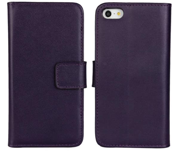 SKALO iPhone 5/5S/SE(1:a gen) Plånboksfodral Äkta Skinn