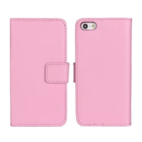 SKALO iPhone 5/5S/SE(1:a gen) Flip Cover m. Pung i Ægte Læder