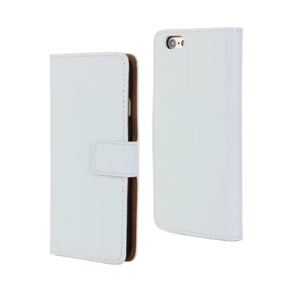 SKALO iPhone 6/6S Plånboksfodral Äkta Skinn Vit