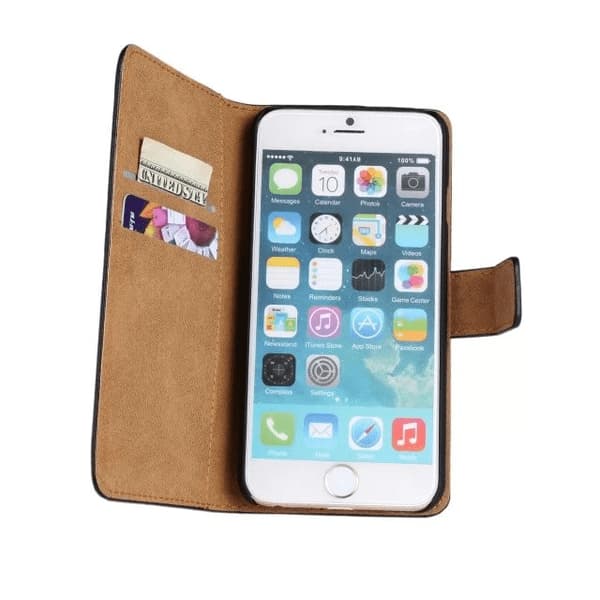 SKALO iPhone 6/6S Plus Plånboksfodral Äkta Skinn