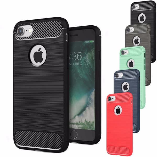 SKALO iPhone 7/8 Armor Carbon Stöttåligt TPU-skal