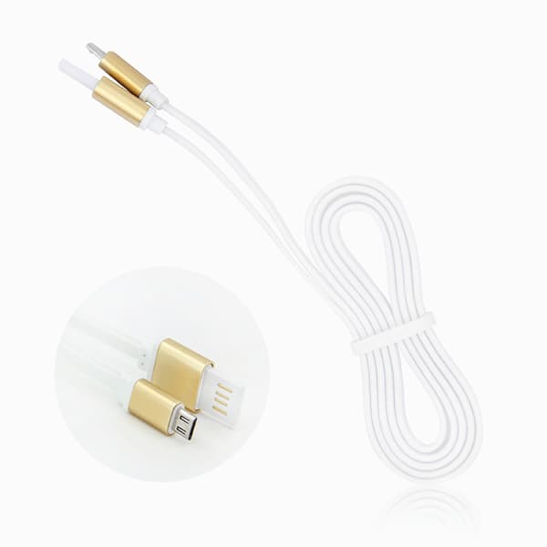 Trasselfri Platt USB Kabel - 1 Meter - Guld