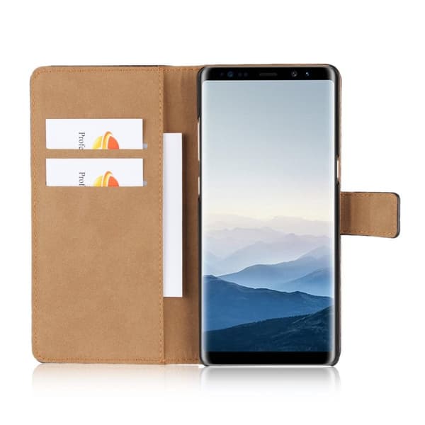Plånboksfodral Äkta Skinn Samsung Note 8