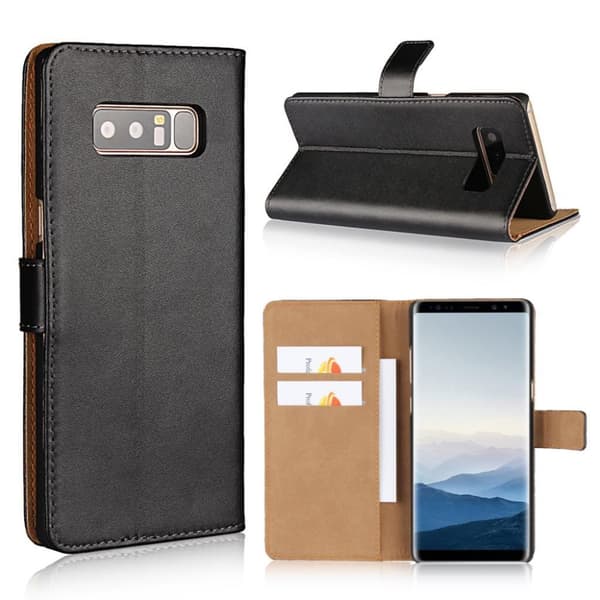 Plånboksfodral Äkta Skinn Samsung Note 8