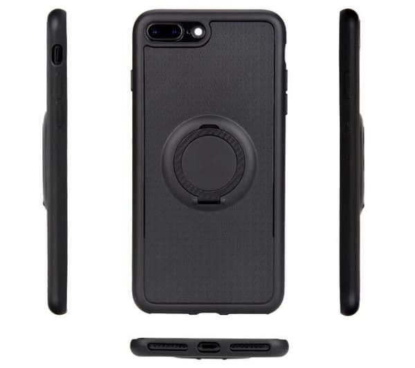 iPhone 6/6S+ - FLOVEME Carbon Silikonskal med Ringhållare