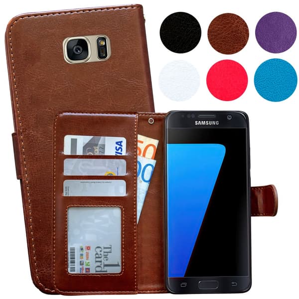 Samsung Galaxy S7 - PU Leather Wallet Case Black