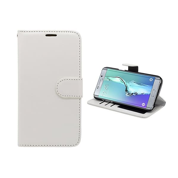 Samsung Galaxy S6 Edge Plus - PU Leather Wallet Case White