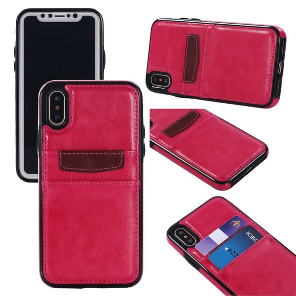 iPhone X/Xs - Leather Case/Wallet + Touch Pen