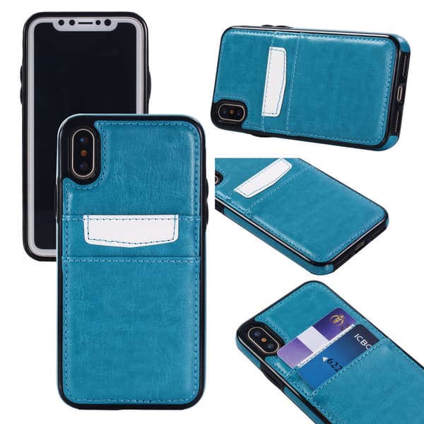 iPhone X/Xs - Leather Case/Wallet + Touch Pen