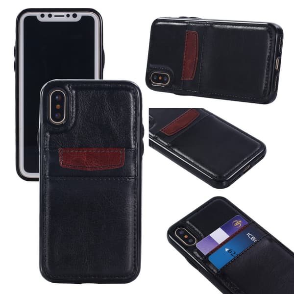 iPhone X/Xs - Leather Case/Wallet + Touch Pen