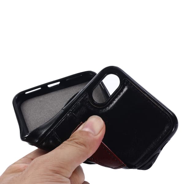 iPhone X/Xs - Leather Case/Wallet + Touch Pen