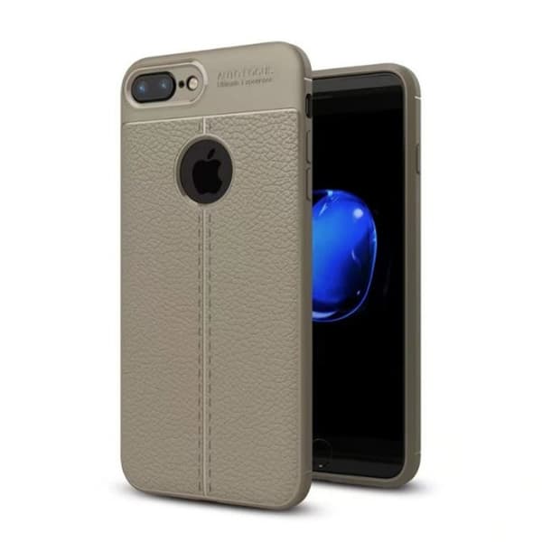 Nahkakuvioitu TPU kuori Apple iPhone 7 Plus : väri - harmaa