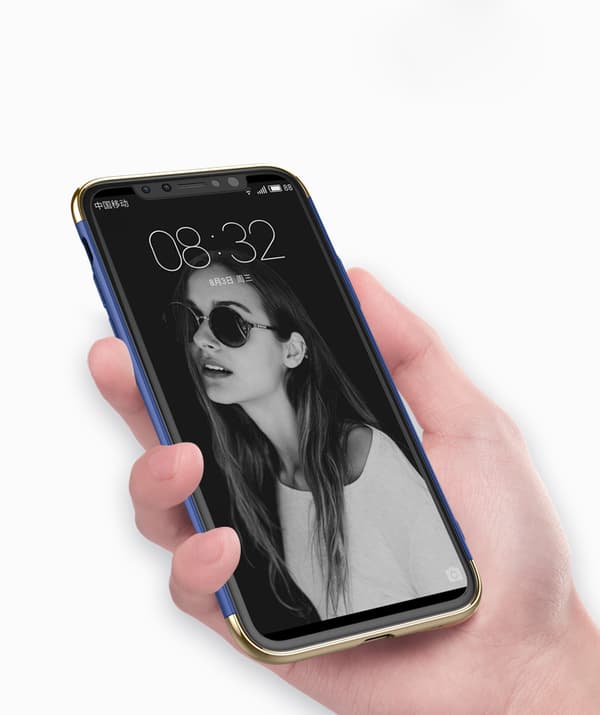 Design skal 3 i 1 guldkant till iPhone X