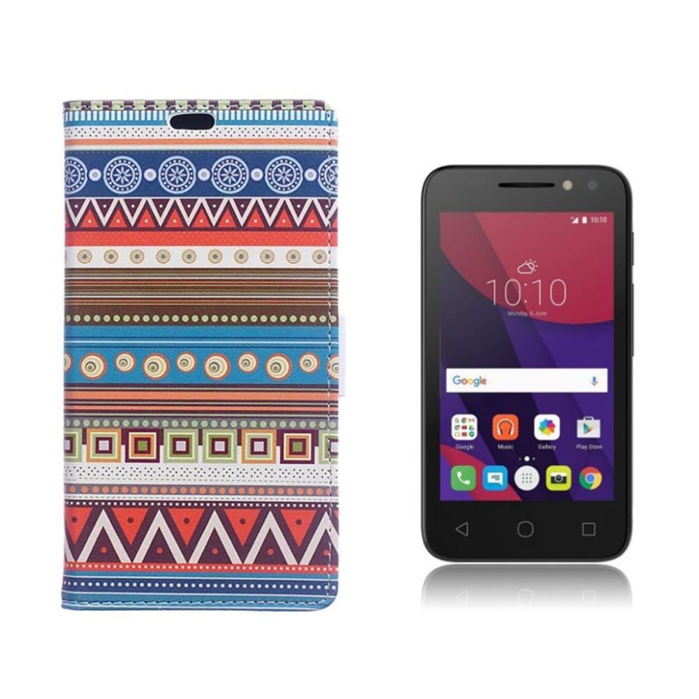 Alcatel OneTouch Pixi 4 (4) beskyttende læder-etui - geometr