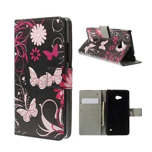 Moberg Microsoft Lumia 640 Fodral med Plånbok - Fjäril Blomm