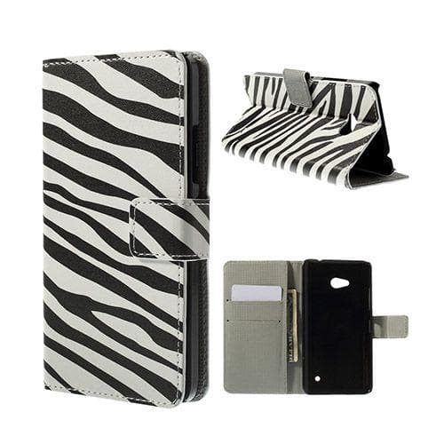 Moberg Microsoft Lumia 640 Fodral med Plånbok - Zebra Ränder