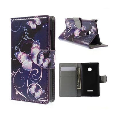 Moberg Microsoft Lumia 435 Læder Etui med Kortholder - Lilla