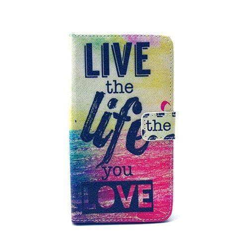 Moberg LG G4 Nahkakotelo Korttitaskuilla - Live the Life You