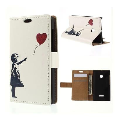 Moberg Lumia532 Læder Etui Med Kortholder - Pige der holder